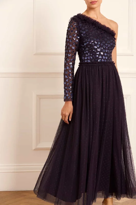 Special Buy Glisten Bodice One-Shoulder Ankle Gown