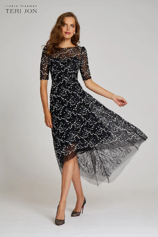 Get It Before It’s Gone Lace Short Sleeve High Low Dress