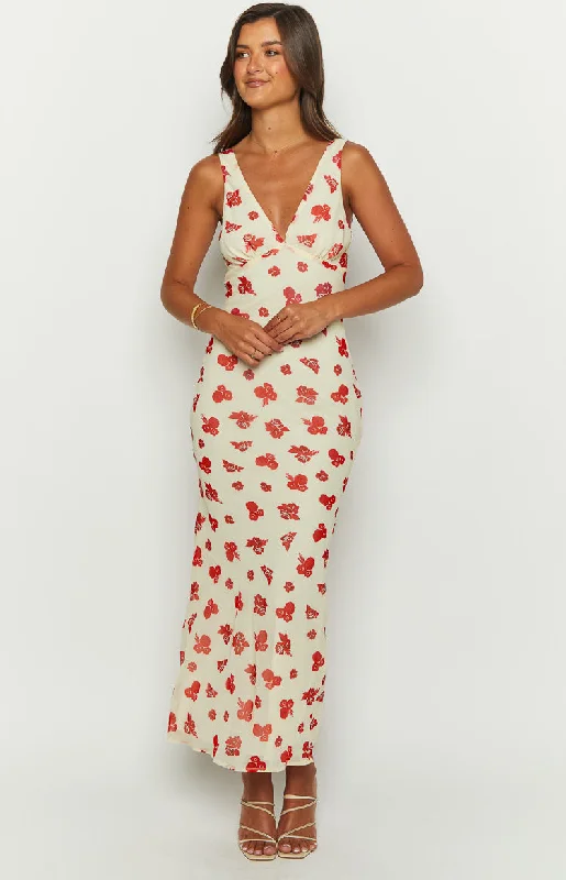 Extra Savings Alonica Rosie Cream Maxi Dress