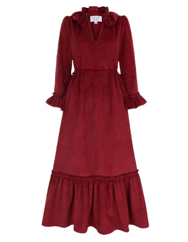 Reduced Prices Burgundy Cord Amelia Dress