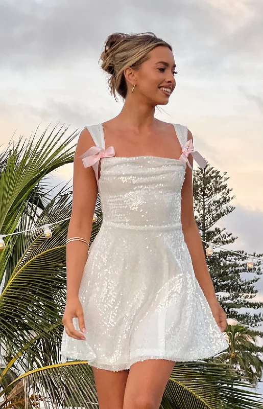 Today's Special Kairos White Sequin Mini Dress