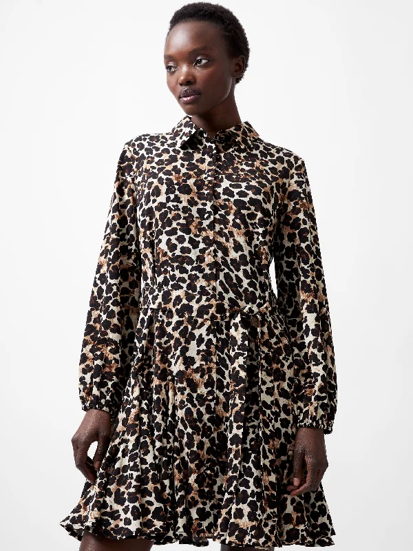 New Deals Leopard Print Swing Dress