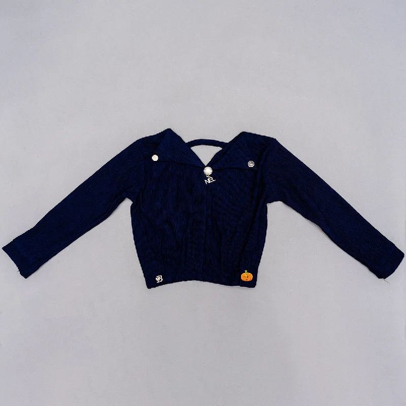 Today Only Navy Blue Full Sleeves Top for Girls