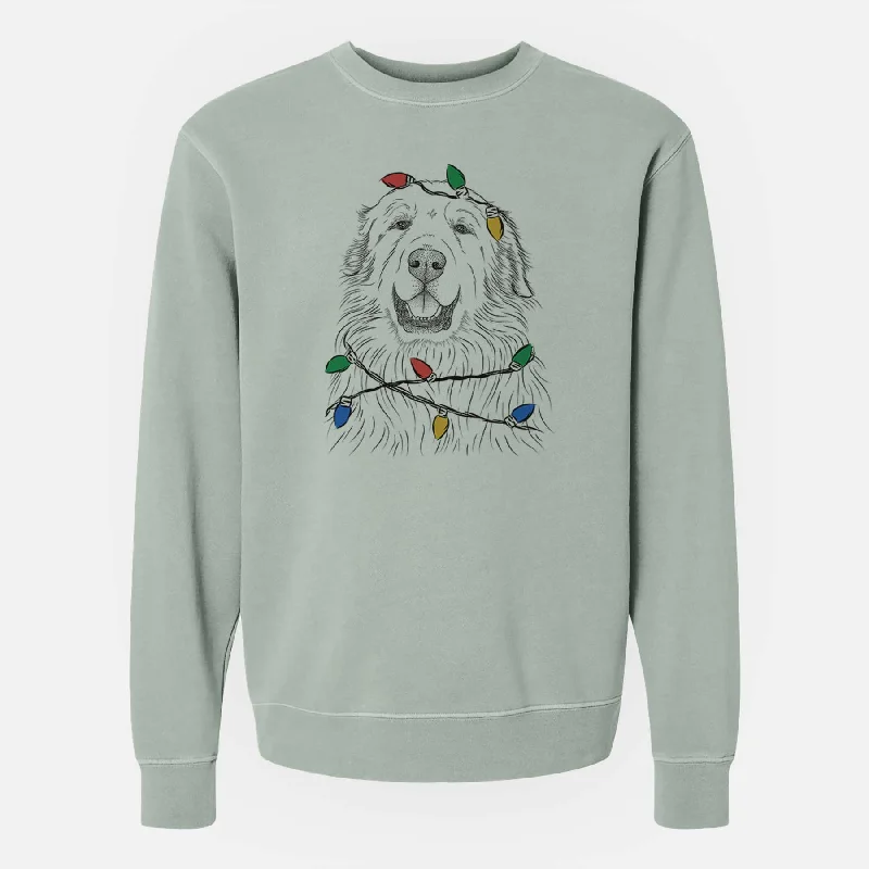Mega Sale Christmas Lights Horton the Great Pyrenees - Unisex Pigment Dyed Crew Sweatshirt