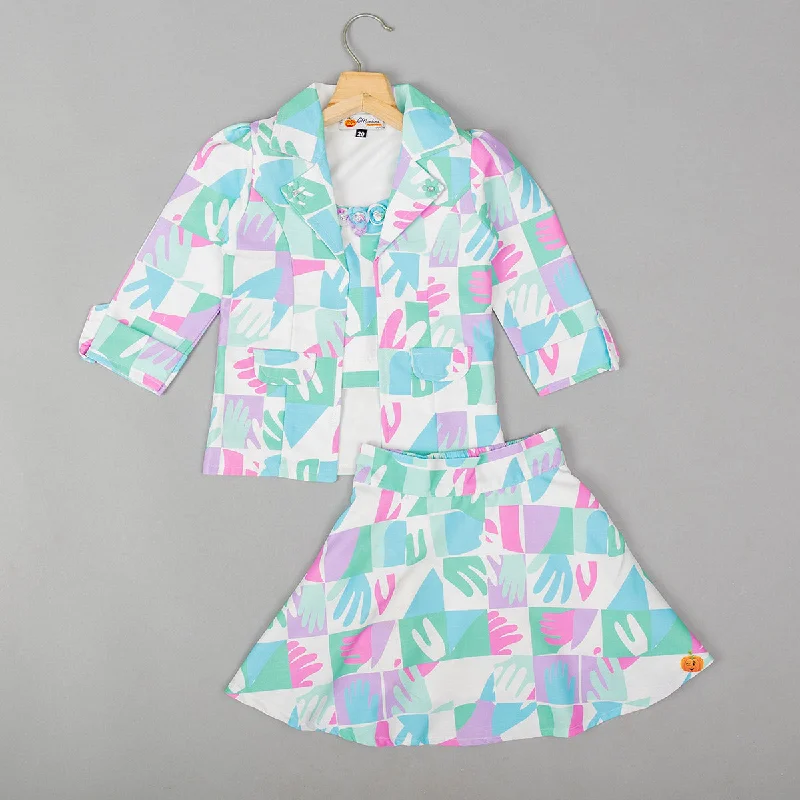 Super Sale Multi Colored Printed Co-ord Set for Girls