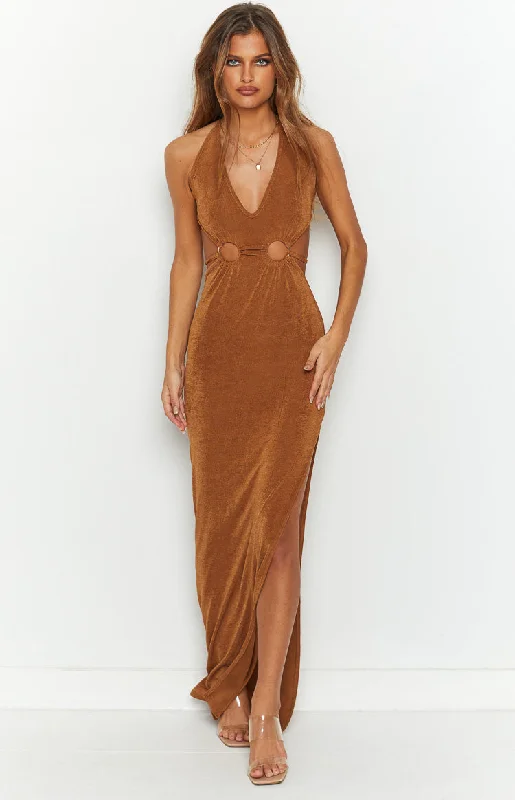 Weekend Flash Sale Angie Brown Halter Maxi Dress