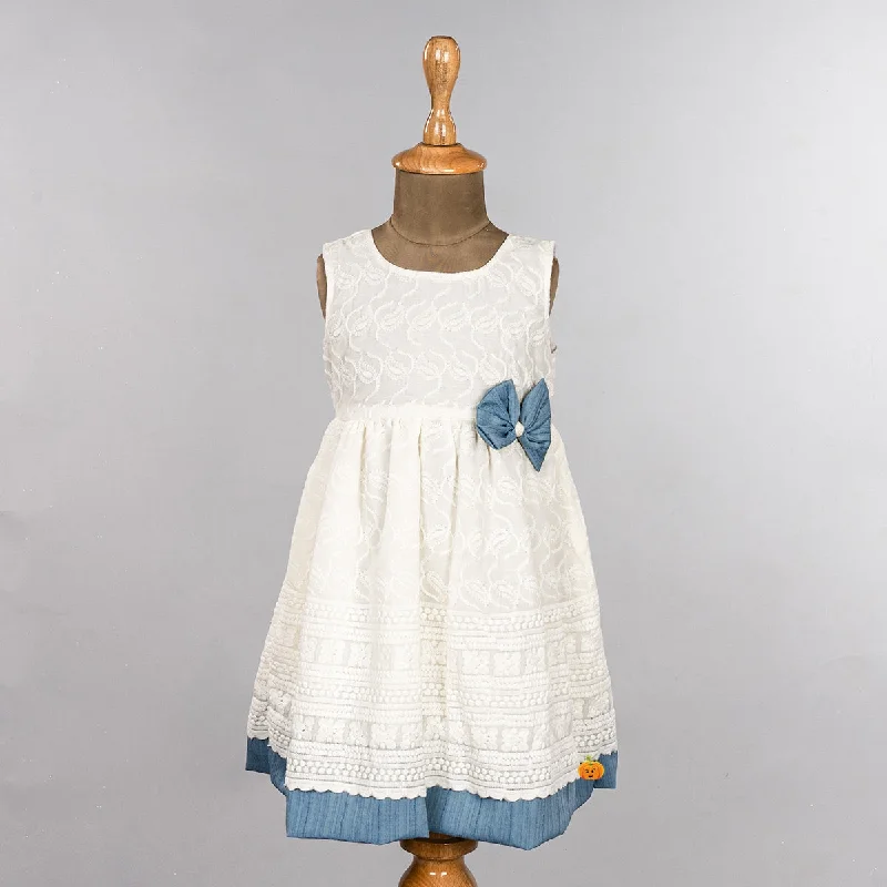 Limited Time Offer Blue & Green Bow Girls Frock