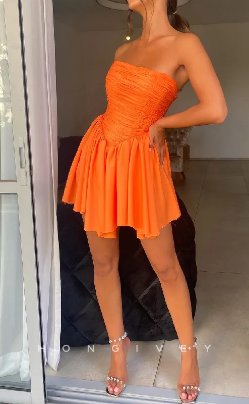 Crazy Deals H2167 - Simple & Casual Strapless A-Line Draped Party/Homecoming Dress Crazy Deals H2167 - Simple & Casual Strapless A-Line Draped Party/Homecoming Dress