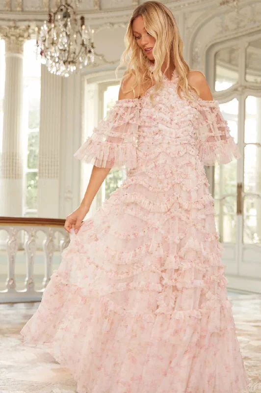 Value Deals Ophelia Ditsy Bronte Off-Shoulder Gown