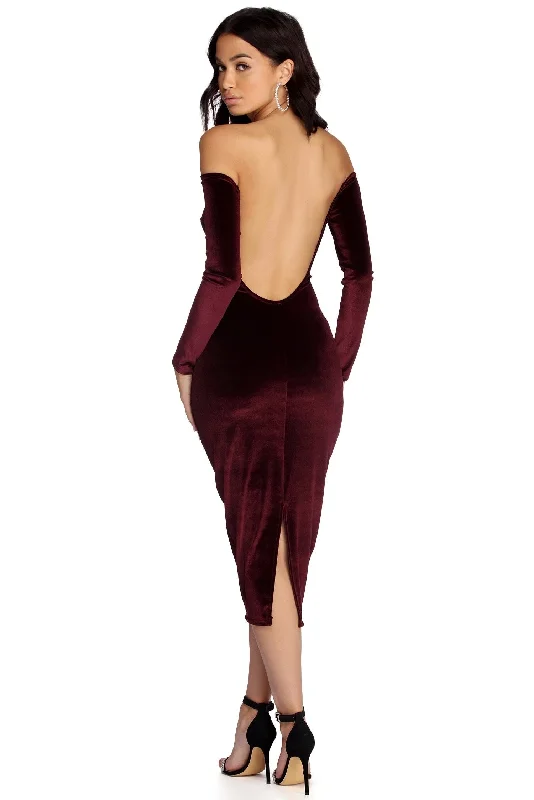 Abby Formal Velvet Midi Dress