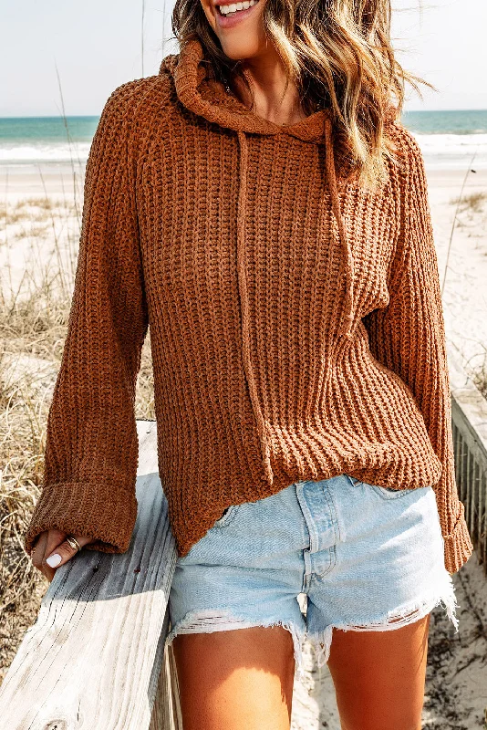 Instant Savings Rib-Knit Drawstring Hooded Sweater