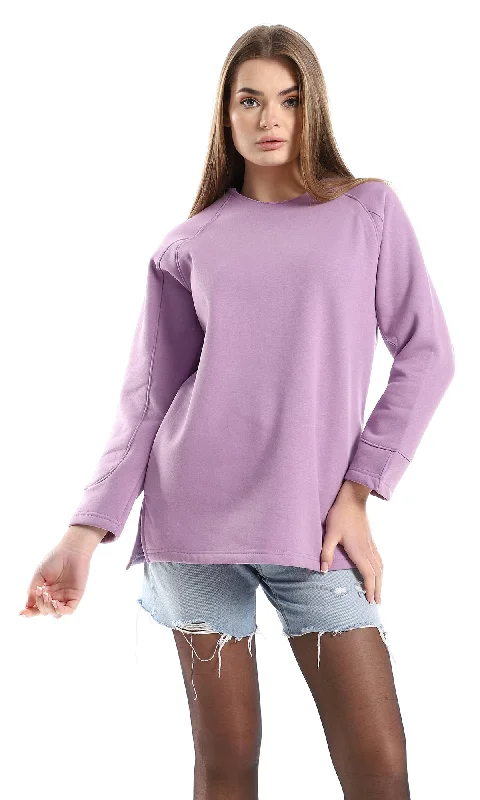 O161593 Unfinished Cole Slip On Sweatshirt - Lilac