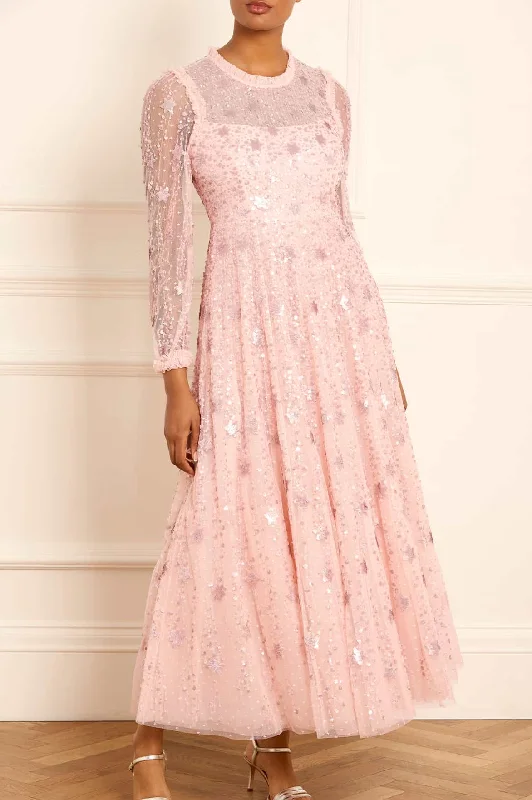 Closeout Sale Shooting Stars Long Sleeve Ankle Gown