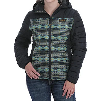 Massive Deals Cinch Women's Black, Green and Yellow Aztec Coat