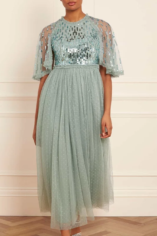 Reduced Prices Sequin Dash Bodice Ankle Gown
