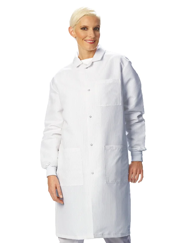 Super Sale Unisex Three-Pocket Snap-Front Barrier Protective Lab Coat