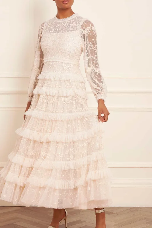 Quick Sale Blossom Lace Ankle Gown