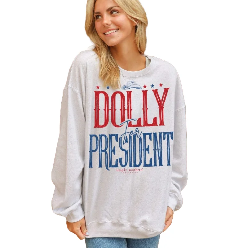 Online Only Simply Southern Ladies Flurry Off-White Sweatshirt CREW-PREZ-FLURRY