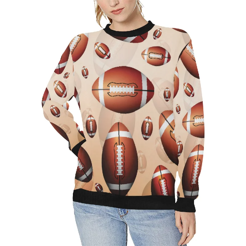 Crazy Savings American football ball design pattern Women's Crew Neck Sweatshirt