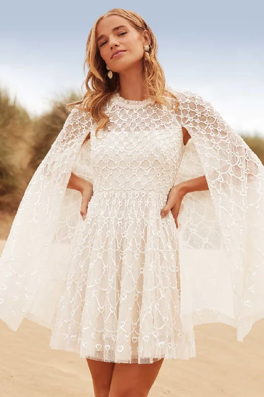 Crazy Deals Heart Lattice Micro Mini Dress