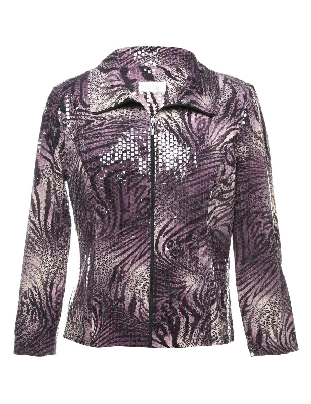 Act Now Zip Front Evening Jacket - M