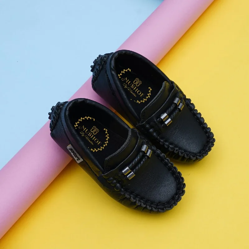 Mega Deal Black Loafer Shoes for Boys