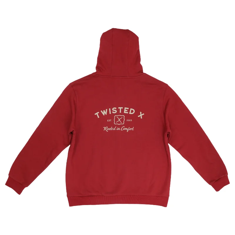 Bargain Bin Twisted X Graphic Logo Barn Red Pullover Hoodie SWSHIRT003