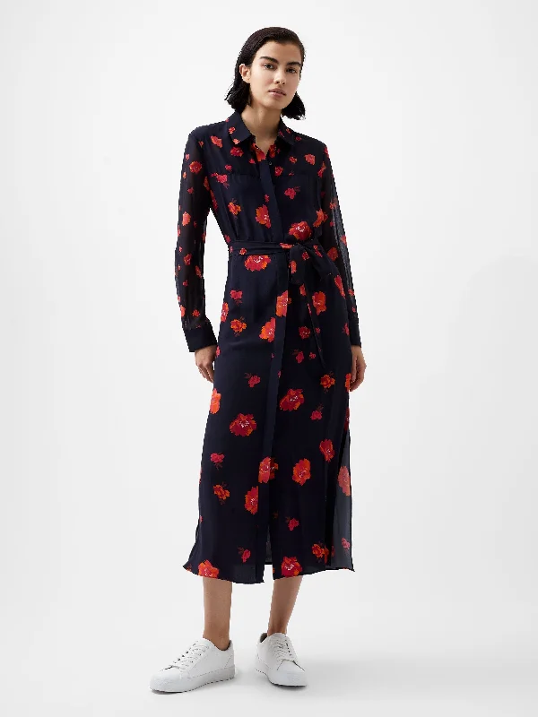 Markdown Madness Ella Eco Rose Long Sleeve Shirt Dress