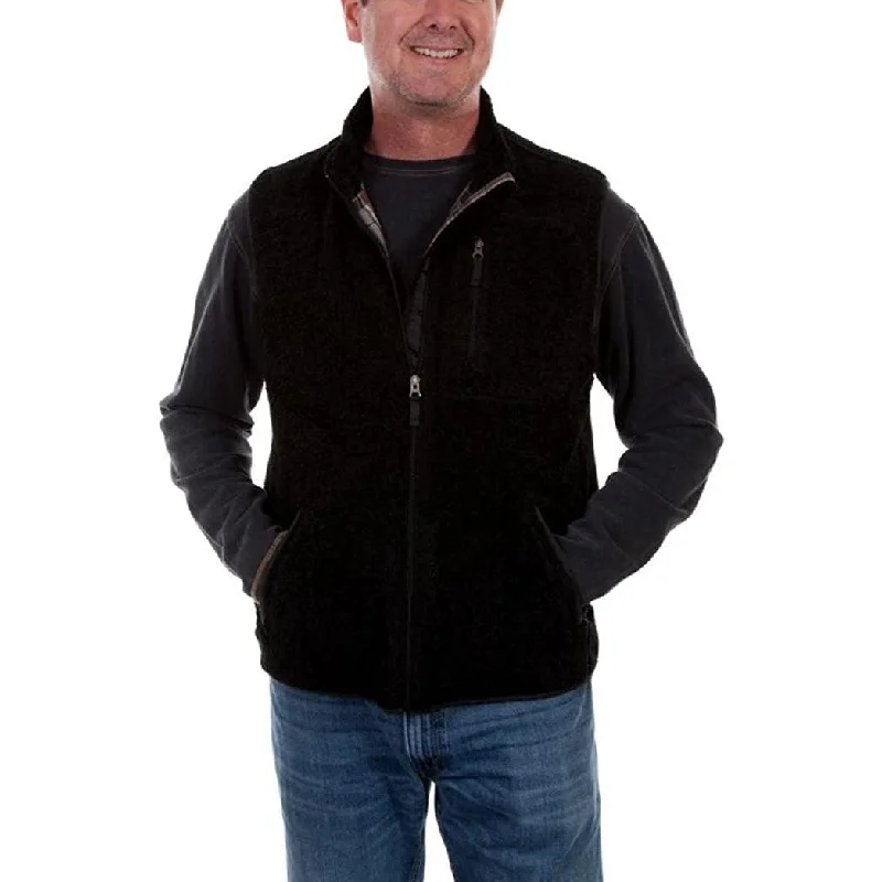 Early Access Scully Men's Reversible Black Sherpa To Plaid Vest TR-078