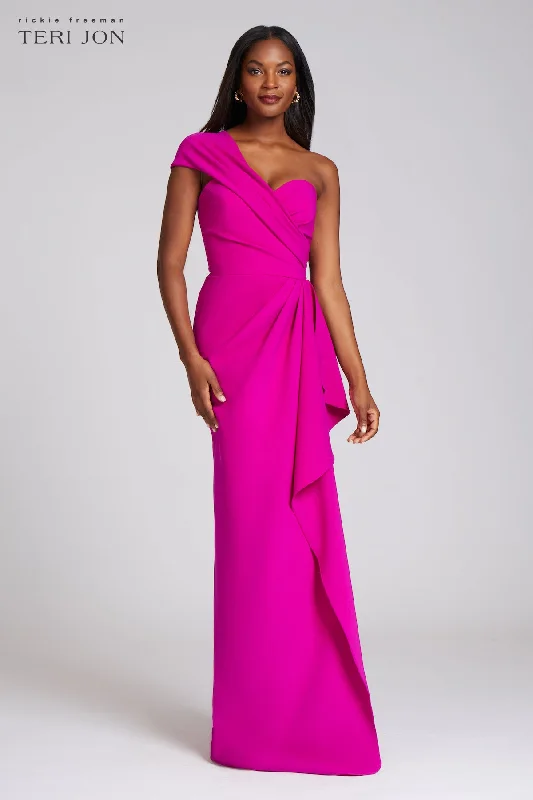 Best Bargains Stretch Crepe Side Drape Gown