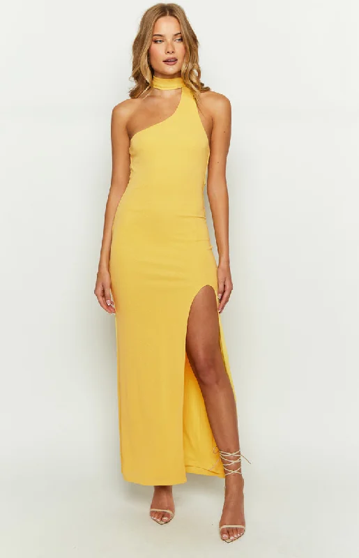 Act Now Ferris Yellow Maxi Dress