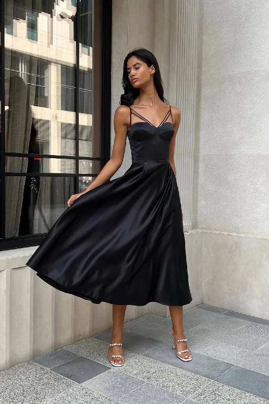 Bargain Blast Rose Detail Bell Corset Midi Dress