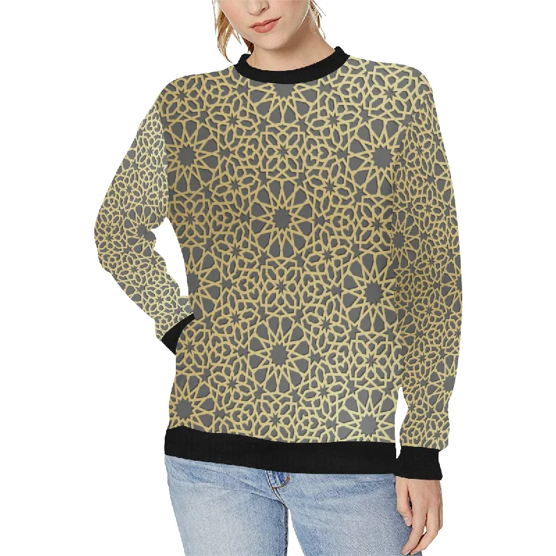 Massive Deals arabic star gold pattern Women's Crew Neck Sweatshirt