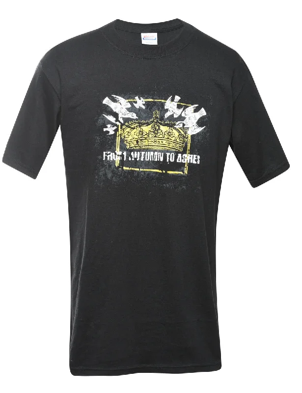 Overstock Sale Black Printed T-shirt - S