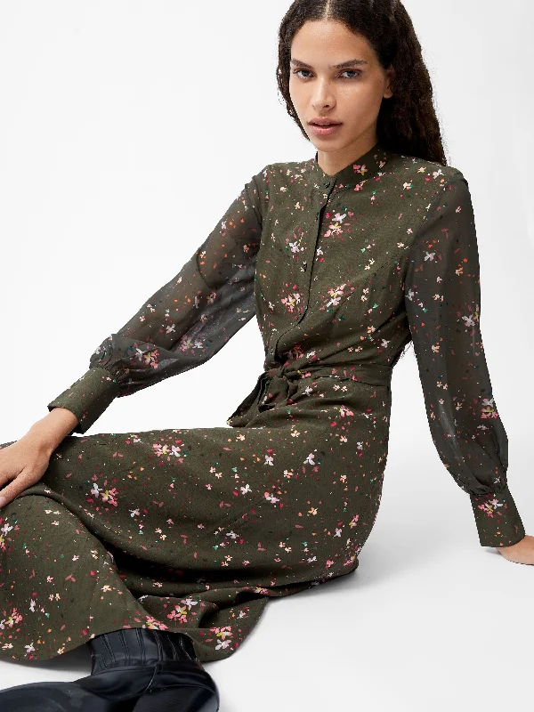 Price Drop Carina Eco Delphine Georgette Mix Shirt Dress