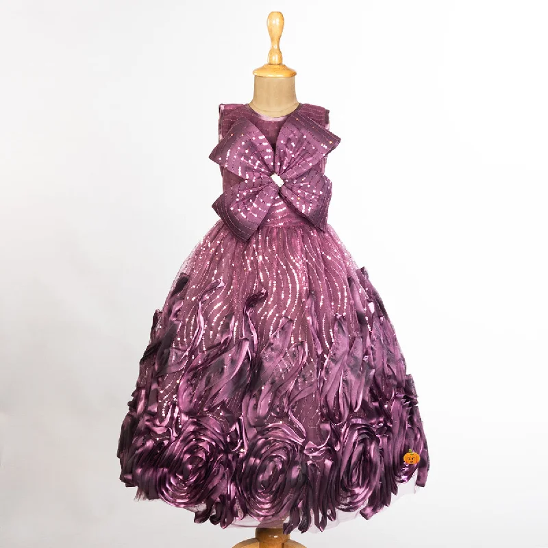 Big Discounts Purple Floral Gown for Girls
