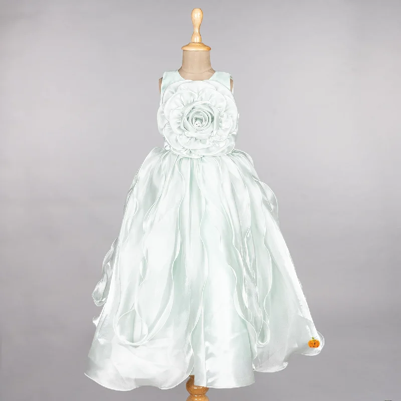 Instant Discount Blooming Flower Pattern Gown for Girls