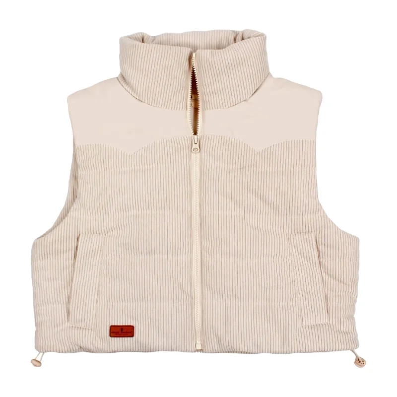 Hurry In Simply Southern Ladies Cropped Cream Vest 0224-VEST-CORD-CREAM