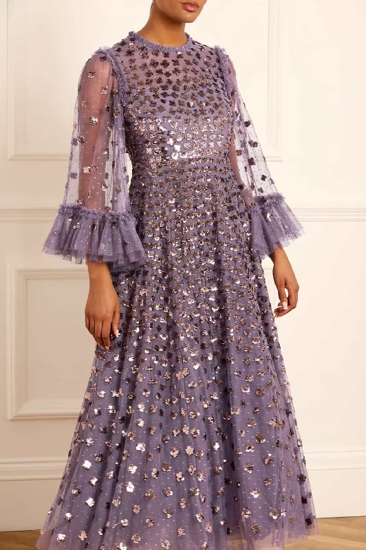 Deal Explosion Glisten Long Sleeve Ankle Gown