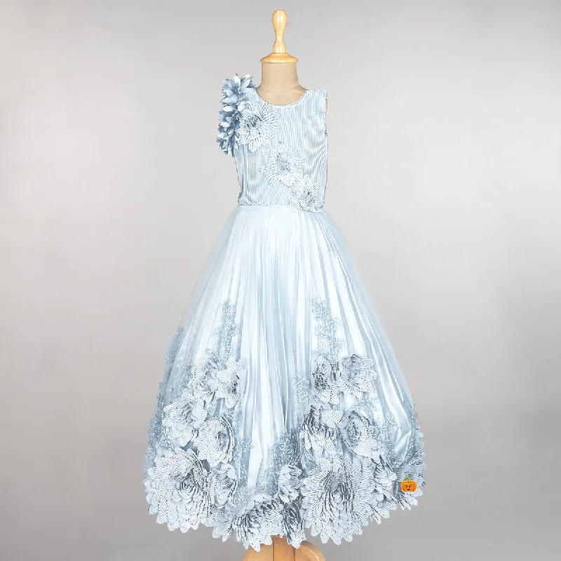Midnight Madness Sky Blue Long Girls Gown