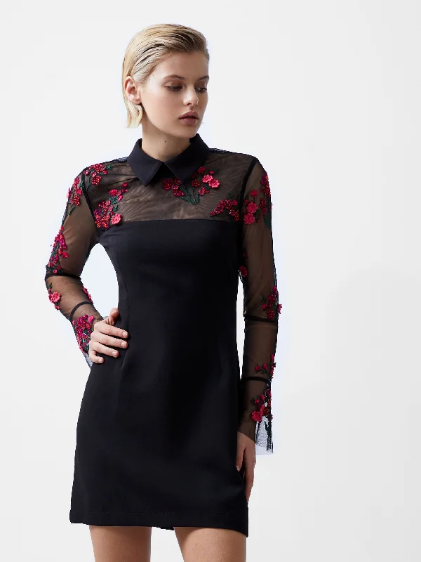 New Arrival Darcy Embroidered Long Sleeve Mini Dress