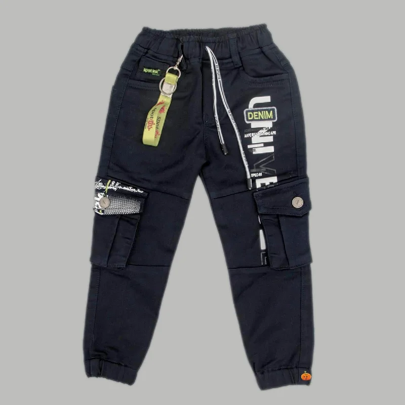 Savings Galore Navy Blue Elastic Waist Boys Jeans