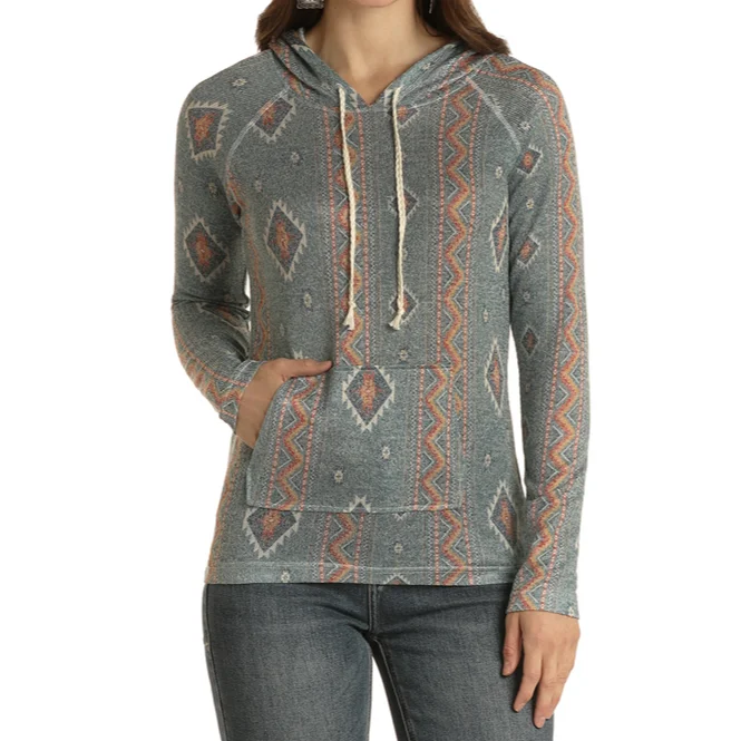 Panhandle White Label® Ladies Aztec Print Jade Pullover Hoodie WLWT94R01N-34