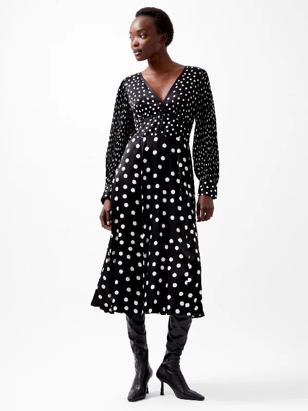 Price Reduction Polka Dot Candice Satin Dress