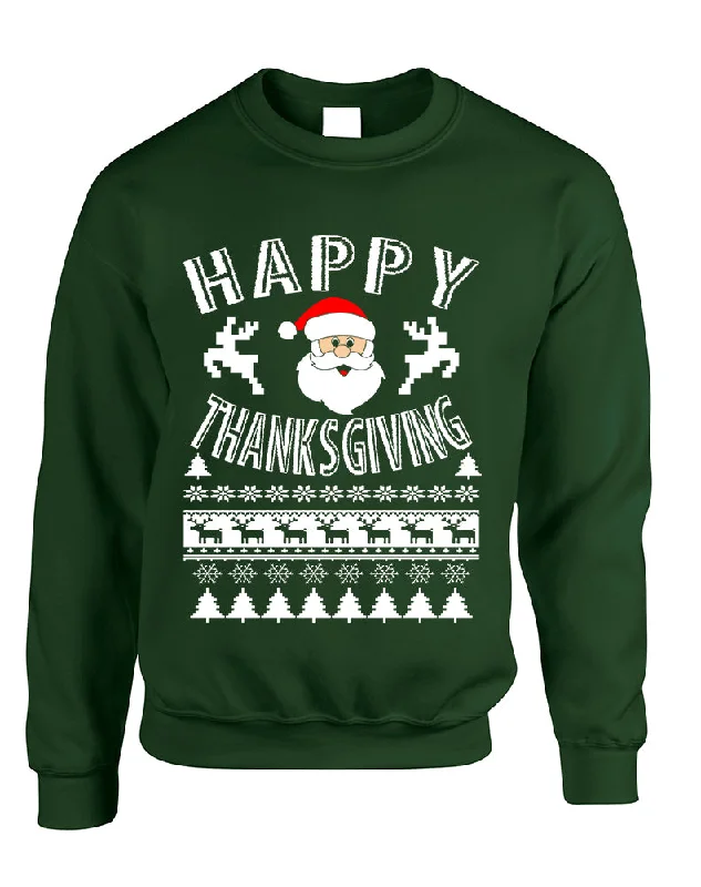 Special Promotion Adult Sweatshirt Happy Thanksgiving Ugly Santa Top Holiday Gift