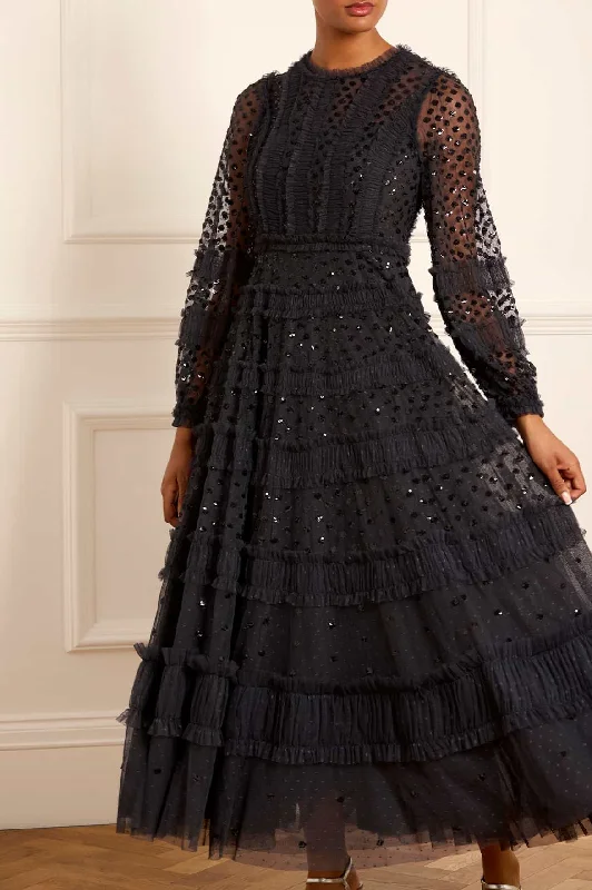Final Markdown Dot Shimmer Ankle Gown