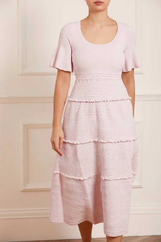 Hurry In Textured Knit Ballerina Dress