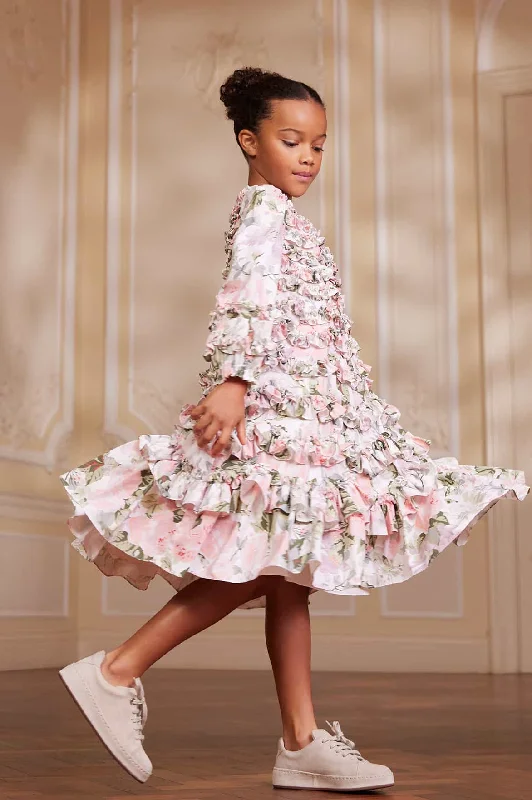 Today's Special Rose Powder Crepe Kids Dress