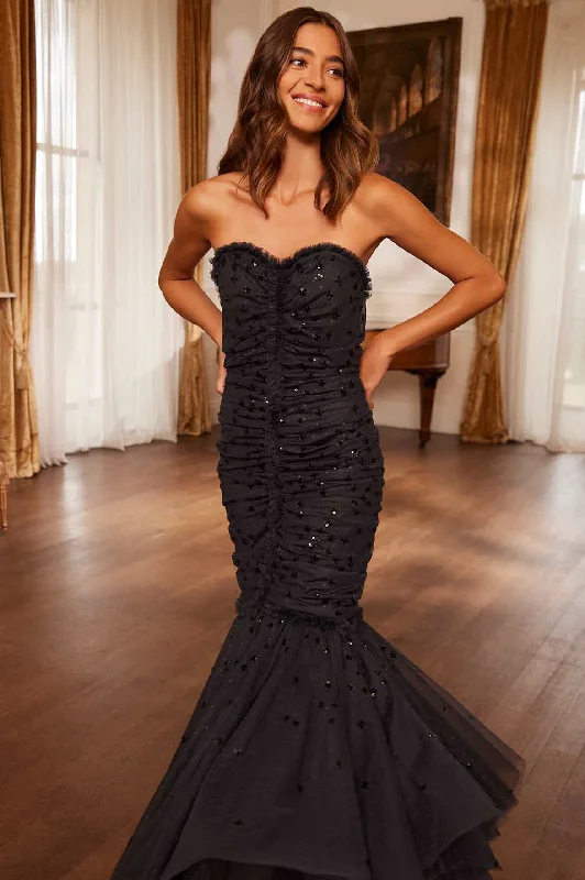 Special Savings Scatter Sequin Strapless Ankle Gown