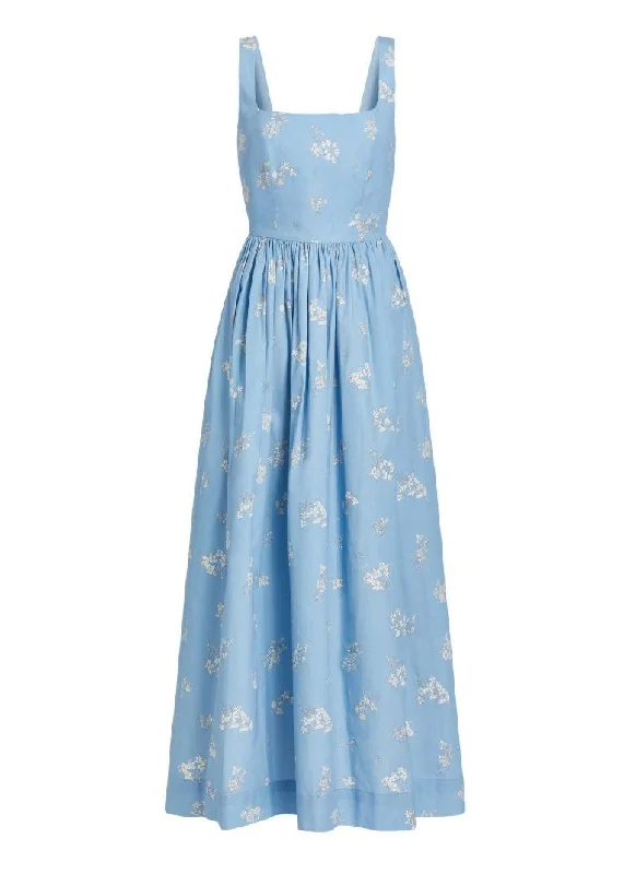 Today Only Scoop Neck Dress in Blue Mini Bouquet